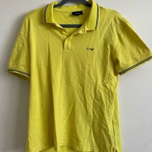 Armani Yellow Short Sleeve Shirt